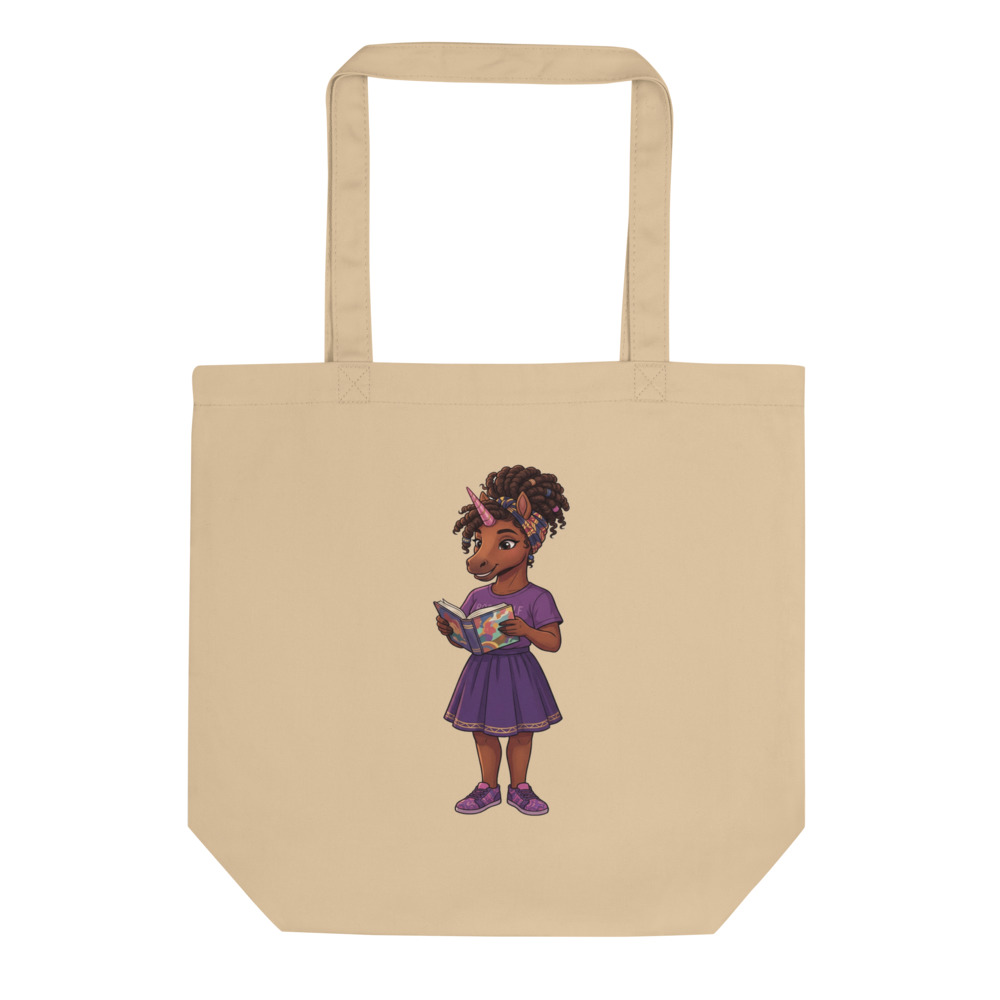 Bookshelf BAE Tote shown with the UnicornBAE design in the tone you choose